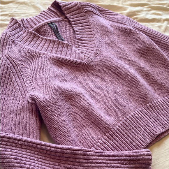 Anthropologie Lilac V-Neck Sweater - Picture 3 of 6